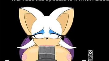 hey, rouge just interrupts shadow to suck on that massive cock in this extra secret game scene