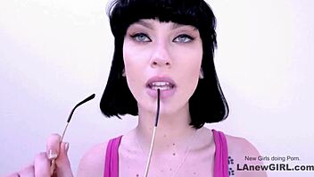 Beautiful brunette teen gets seduced by producer during modeling audition with cum swallow in pov