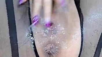 Oh wow, this sexy Colombian milf masturbates solo with dildo and fingering her big ass pussy until squirting everywhere in premium content!