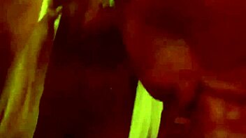 Blonde milf in bikini and glasses drains cock with sloppy blowjob