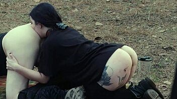 This submissive cutie devours ass and piss at roadside picnic before brutal face fucking domination!