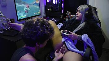 hey goth latina, wanna get fucked doggystyle while playing fortnite in costume?