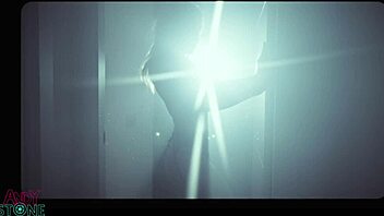 angie lynx performs a sensual striptease in heels, teasing with her cute blue eyes and big tits in this new production