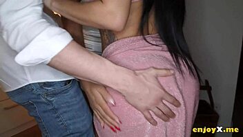 Imagine sloppy Tommy in kitchen three-way with two chesty ladies using dildo for oral fun