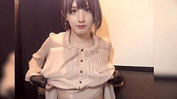 BOB-HAIRED CROSSDRESSER PLAYS WITH NIPPLES AND QUIETLY MASTURBATES IN INTENSE SESSION!