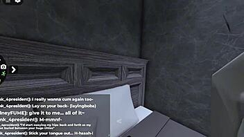 The Roblox slut got totally soaked in cum during her wild adventure.