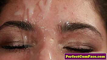 british lingerie gal sucks in front of voyeur