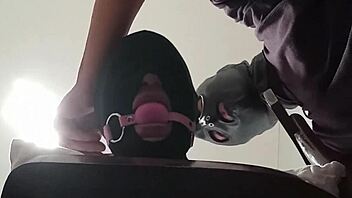 imagine a tied up blindfolded ballgagged milf getting rough mouth pussy ass fuck