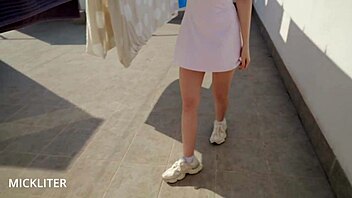 fucking my cute neighbor with deepthroat blowjob and doggystyle quickie in wet pussy