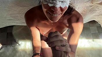 wifey gives the best blowjob ever swallowing huge cum loads in her mouth from big cock action