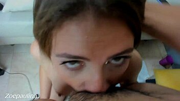 INCREDIBLE POV BLOWJOB FROM CUTE BRUNETTE WITH HAPPY ENDING!
