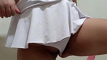 Brazilian Chubby Masturbates with Dildo