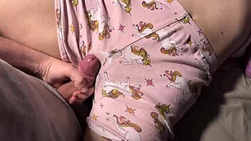 Brunette Stepsis Allows Final Rough Pussy Rubbing with Moaning Orgasm