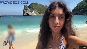 Hot Brunette Babe Gets Cum Covered Face On Public Beach Cumwalk!