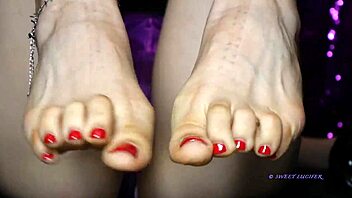 Sweaty Small Feet Mistress With Red Toenail Polish Dominates Sensually