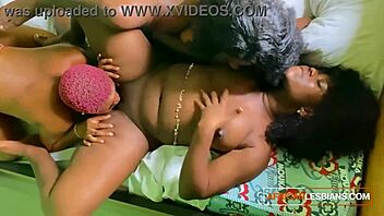 in a steamy amateur scene, wild african threesome unfolds with ebony lesbian college friends hungrily massaging and squirting over each other's big asses in romantic face sitting