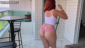 Can You Believe I Hired This Maid with Such a Tempting Big Ass in Those Shorts Driving Me Wild