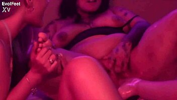 these girls dive deep into intense sex sessions blending foot fetish play with domination and squirting in the bathroom
