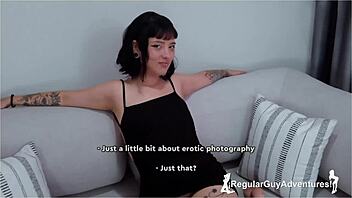 4k goth girl nicole tries out the casting couch in an interview
