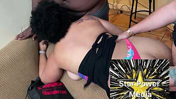 Curvy Housewife Takes Bareback Gangbang From Interracial Group In Backstage Action