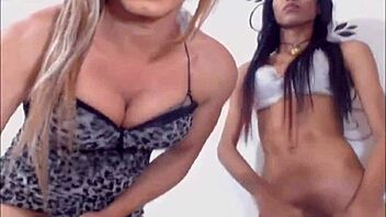 what's hotter than two shemales jerking off their cocks on cam together?