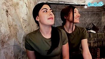 Two Amateur LESBIAN Soldiers KISSING FINGERING And PUSSY Playing In Quarters