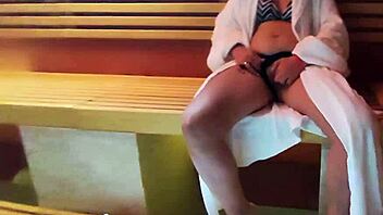 I oh gosh, I squirted so hard in that public sauna, stranger fingered my wet pussy and ass, super risky with folks nearby - MissCreamy