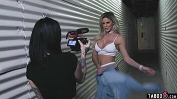 Blonde Pornstar Jessa Rhodes Craves Rough Hardcore Fucking in Fishnets on Top!