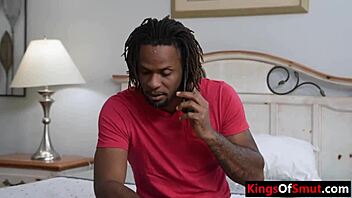 Black guy takes his friend's blonde grandma for intense interracial anal fucking with a monster cock.