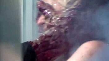 Panic sexy shower girl takes relaxing blonde bath.