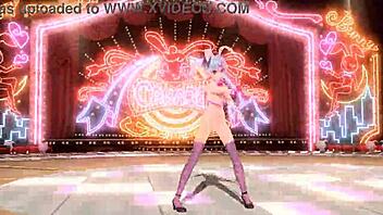 Hatsune Miku dominates in full nude bunny costume, fucking with huge cum loads on big tits.