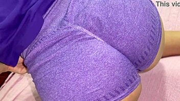 Narrative-Neutral young woman displays her short shorts in amateur pov clip