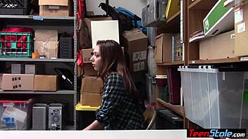 redhead teen thief with big natural tits punish fucked hard