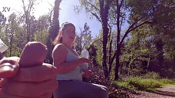 Exhibitionist seduces milf for public park fuck and facial cumshot. 😏💦