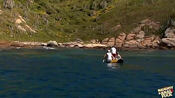 These three totally random guys fucked extremly hard this blonde bitch on the fuckin beach...