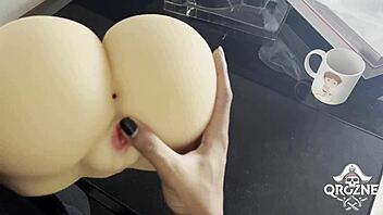 Brazilian Backstage Test with Realistic Sex Doll Toy