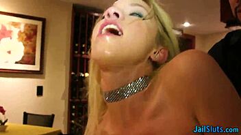 Blonde teen delinquent caught and pounded by police officer