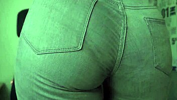 Amateur Milf Teases Big Ass In Super Tight Jeans And Panties Line Fetish