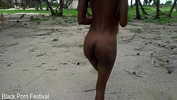 i'm stretching that tight african pussy with my big cock outdoors