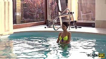 Handsome Coach Pounds Tender Brunette In Interracial Black On White Blowjob Action