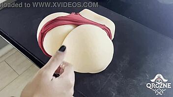 Brazilian Backstage Test with Realistic Sex Doll Toy