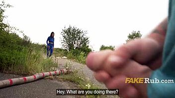 Public pervert offers jogger money and she accepts the deal