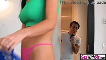 Latvian Teen with Big Boobs Catches Peeping Pervert in POV Blowjob and Hardcore Fucking Action