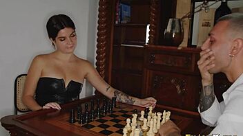 I adore how sexy Spanish star Valkiria Lapiedra rides and gets her tight ass plowed on the chess table