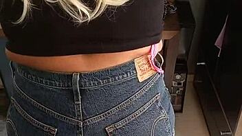 What if sexy shorts reveal tan lines on a beautiful tanned body in jeans?