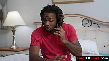 Black guy takes his friend's blonde grandma for intense interracial anal fucking with a monster cock.