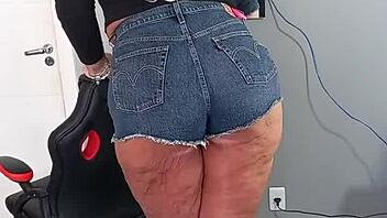 What if sexy shorts reveal tan lines on a beautiful tanned body in jeans?