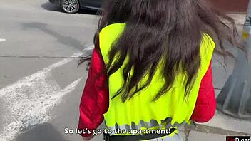 the bus conductor discovered cheating passengers in the garage and delivered a rough public punishment with close-up action.