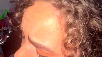 Curly-haired ebony nympho, why take that huge facial cumshot from Flaxk after deepthroat and rough face fucking?