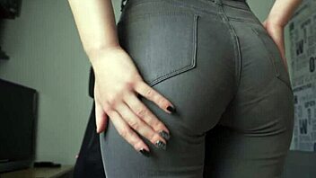 Amateur Milf Teases Big Ass In Super Tight Jeans And Panties Line Fetish